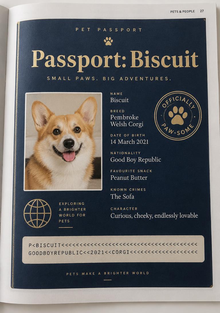 A passport for the pet of the house